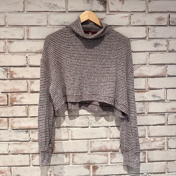 Free People Tops - Free People Waffle Mock Neck long sleeve Crop Top
